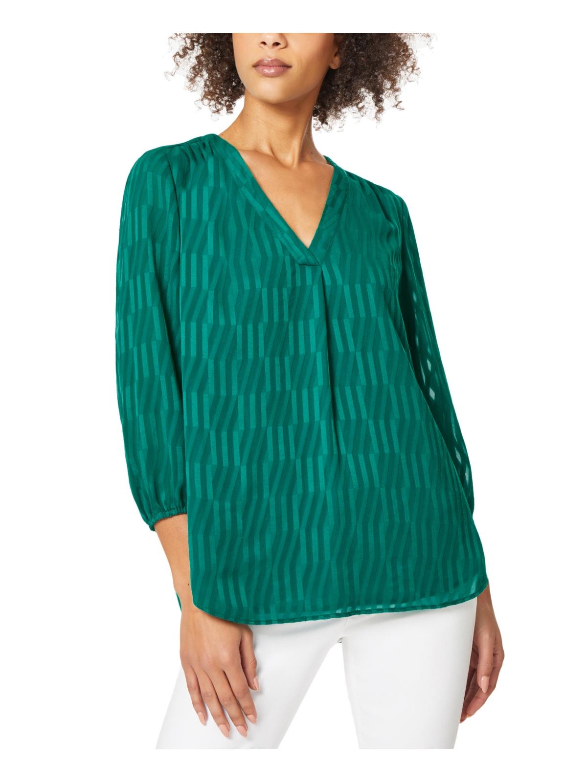 Womens Textured Striped Blouse